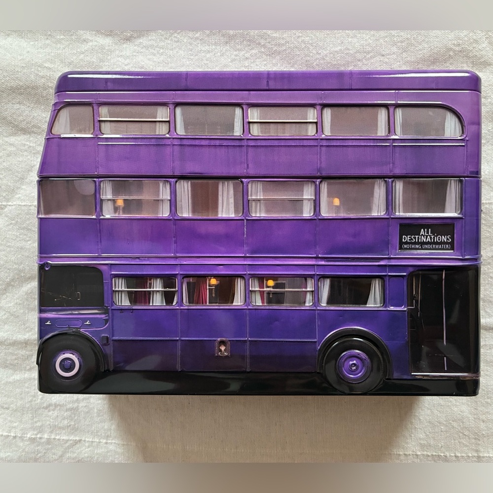 Harry Potter Knight Bus Jelly Belly Promotional Money Box Tin Coin Bank Hogwarts